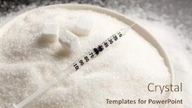  Presentation with sugar - PPT layouts enhanced with composition with syringe and sugar background and a lemonade colored foreground