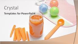  Presentation with baby food jar - Presentation with composition with tasty baby food in jar on white background background and a white colored foreground