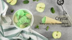  Presentation with ice cream - Slides with composition with tasty fruit ice background and a mint green colored foreground