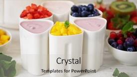  Presentation with yogurt - Colorful presentation theme enhanced with composition-with-tasty-homemade-yogurt backdrop and a light gray colored foreground