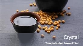  Presentation with soy sauce - Cool new slide deck with composition with tasty soy sauce backdrop and a gray colored foreground