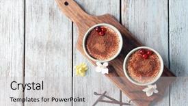  Presentation with pudding - Cool new theme with custard - composition with tasty vanilla pudding backdrop and a light gray colored foreground