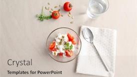  Presentation with yogurt - Colorful PPT theme enhanced with composition-with-tasty-yogurt backdrop and a soft green colored foreground