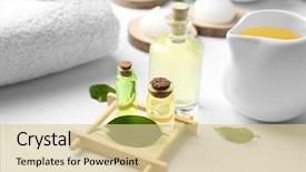  Presentation with oil - PPT theme with composition with tea tree oil background and a lemonade colored foreground