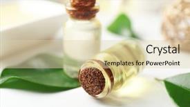  Presentation with essential oil - Theme consisting of composition with tea tree oil background and a lemonade colored foreground