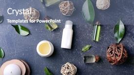  Presentation with oil - Presentation theme consisting of composition with tea tree oil background and a ocean colored foreground