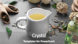  Presentation with oil palm tree - PPT layouts with composition with tea tree oil background and a  colored foreground