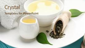  Presentation with oil palm tree - Audience pleasing slide deck consisting of composition with tea tree oil backdrop and a  colored foreground