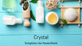  Presentation with blue spa - Slides enhanced with composition with tea tree oil background and a  colored foreground