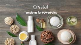  Presentation with palm oil seeds of tree - Beautiful slides featuring composition with tea tree oil backdrop and a  colored foreground