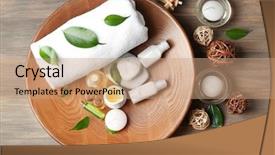  Presentation with oil - Cool new theme with composition with tea tree oil backdrop and a coral colored foreground