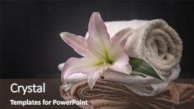  Presentation with dark flower - Colorful PPT theme enhanced with composition with towels and lily backdrop and a tawny brown colored foreground