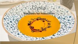  Presentation with pumpkin seeds - Presentation theme having composition-with-vegetable-soup background and a lemonade colored foreground