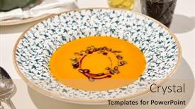  Presentation with pumpkin seeds - Presentation theme with composition-with-vegetable-soup background and a coral colored foreground