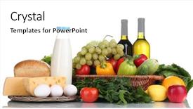  Presentation with food supplements - Cool new presentation theme with composition with vegetables and fruits backdrop and a  colored foreground
