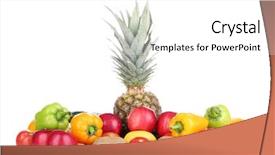  Presentation with fruits - Theme enhanced with composition with vegetables and fruits background and a  colored foreground