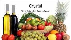  Presentation with fruits and vegetables - Beautiful PPT theme featuring composition with vegetables and fruits backdrop and a white colored foreground