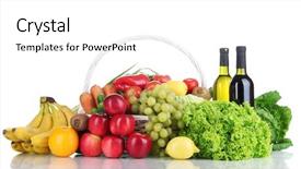  Presentation with wicker - Cool new presentation design with composition with vegetables and fruits backdrop and a  colored foreground