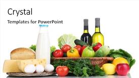  Presentation with frame of fruits and vegetables - Colorful presentation enhanced with composition with vegetables and fruits backdrop and a  colored foreground