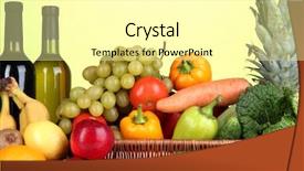  Presentation with fruits and vegetables - PPT theme enhanced with composition with vegetables and fruits background and a  colored foreground