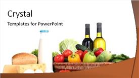  Presentation with wicker - PPT theme consisting of composition with vegetables and fruits background and a white colored foreground