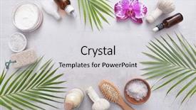  Presentation with white flowers - Slide set featuring composition with white orchid flowers background and a light gray colored foreground