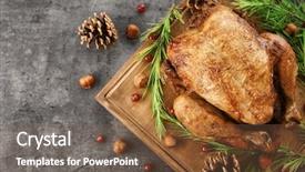  Presentation with composition of earth - Colorful PPT layouts enhanced with composition with whole roasted turkey backdrop and a tawny brown colored foreground