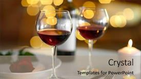  Presentation with animated candle - Presentation design having composition with wine and candle background and a coral colored foreground