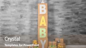  Presentation with baby shower - Audience pleasing slide set consisting of composition with word baby backdrop and a coral colored foreground