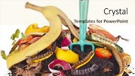  Presentation with food compost - Theme featuring compost pile of kitchen scraps background and a lemonade colored foreground
