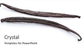  Presentation with papaya tropical fruit vanilla pastel - Audience pleasing presentation design consisting of compound - dried vanilla fruits isolated backdrop and a white colored foreground