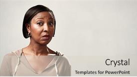 Presentation with comprehension - Presentation theme with comprehension - african woman incomprehension background and a light gray colored foreground