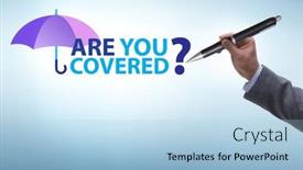  Presentation with insurance - Theme with comprehensive-insurance-concept-with-question background and a light blue colored foreground