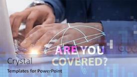  Presentation with insurance - Presentation theme enhanced with comprehensive-insurance-concept-with-question background and a light blue colored foreground