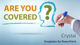  Presentation with insurance - Presentation design consisting of comprehensive-insurance-concept-with-question background and a light blue colored foreground