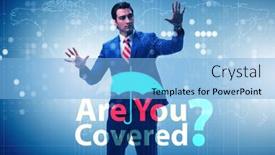 Presentation with insurance - PPT theme consisting of comprehensive-insurance-concept-with-question background and a light blue colored foreground