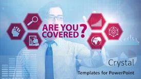  Presentation with insurance - PPT layouts consisting of comprehensive-insurance-concept-with-question background and a light blue colored foreground