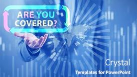  Presentation with insurance - PPT theme enhanced with comprehensive-insurance-concept-with-question background and a teal colored foreground