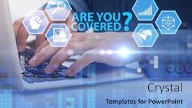  Presentation with insurance - PPT theme enhanced with comprehensive-insurance-concept-with-question background and a light blue colored foreground