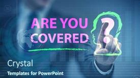  Presentation with insurance - Theme consisting of comprehensive-insurance-concept-with-question background and a ocean colored foreground