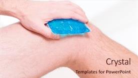  Presentation with knee pain - PPT theme with compress on knee to reduce background and a lemonade colored foreground
