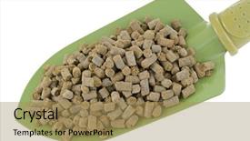  Presentation with fertilizer organic - Amazing PPT theme having compressed organic animal-based fertilizer backdrop and a coral colored foreground