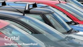  Presentation with car park - Presentation design having compressed view of parked cars background and a seafoam green colored foreground