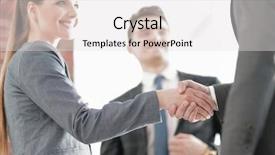  Presentation with unlock potential motivational concept manager - Theme enhanced with compromise - business concept handshake manager background and a white colored foreground