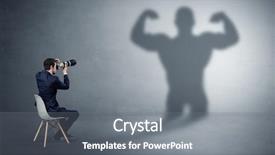  Presentation with shadow of a caravan - Beautiful slide deck featuring compromise - businessman staying and offering stuffs backdrop and a gray colored foreground