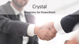  Presentation with peace education two smiley hands - Presentation theme consisting of compromise - two colleagues shaking hands background and a light gray colored foreground