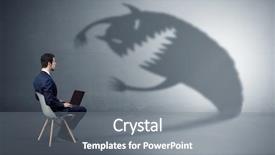  Presentation with shadow - Beautiful PPT theme featuring compromise - young businessman staying and negotiate backdrop and a gray colored foreground