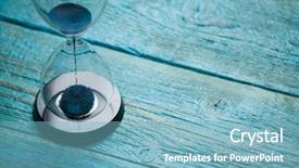  Presentation with photo - Slides consisting of photo of hourglass on blue wooden background background and a light blue colored foreground