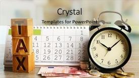  Presentation with countdown time bomb alarm - PPT theme with tax time and alarm clock background and a  colored foreground