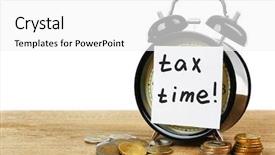  Presentation with alarm - Amazing slides having tax time on alarm clock backdrop and a coral colored foreground
